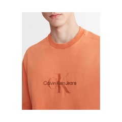 Calvin Klein Mineral Dye Monologo Tee Burnt Orange