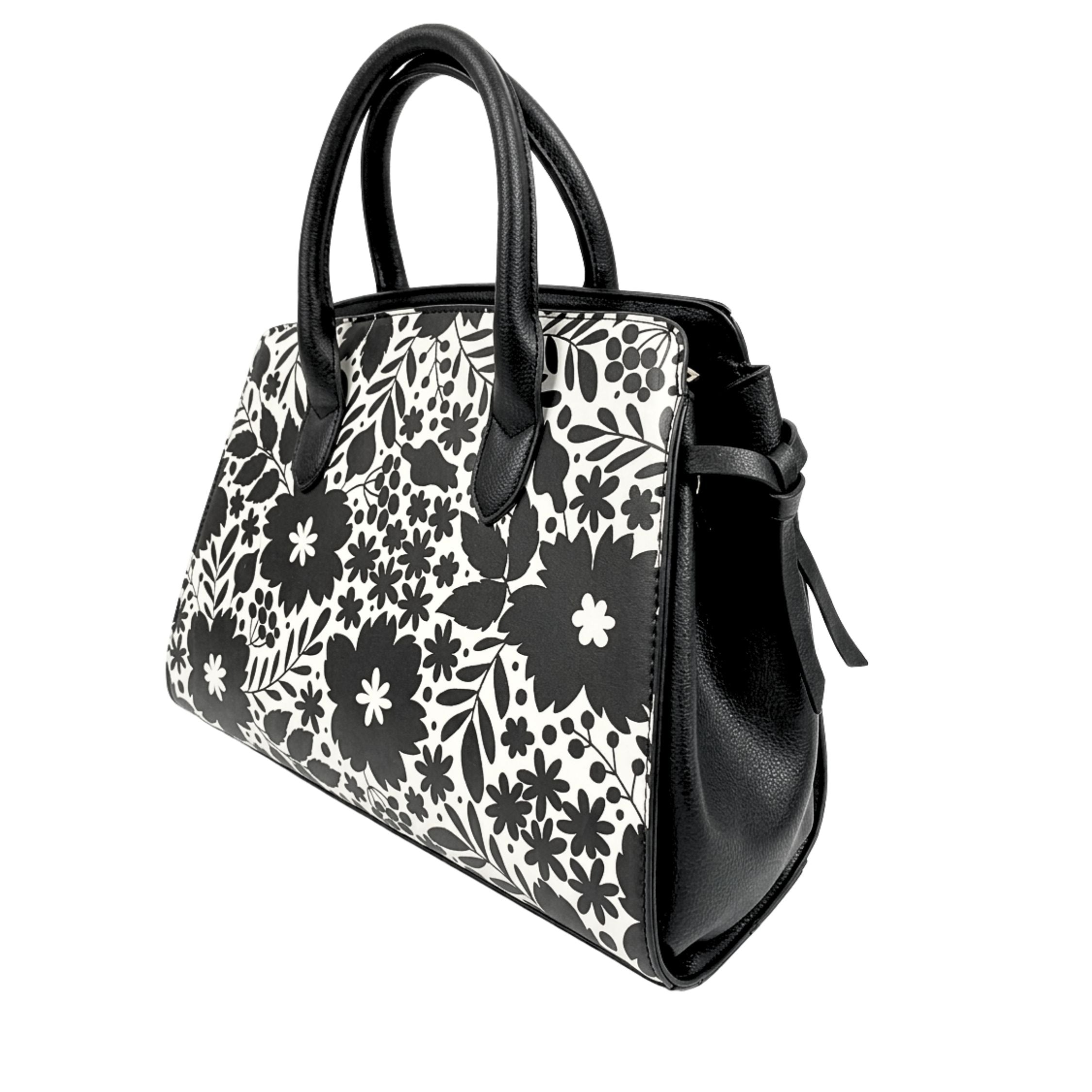 Pierre Cardin Charlie Satchel Bag In Black & White