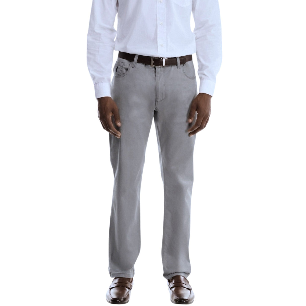 Polo Mens 5 Pocket Straight Trousers In Grey
