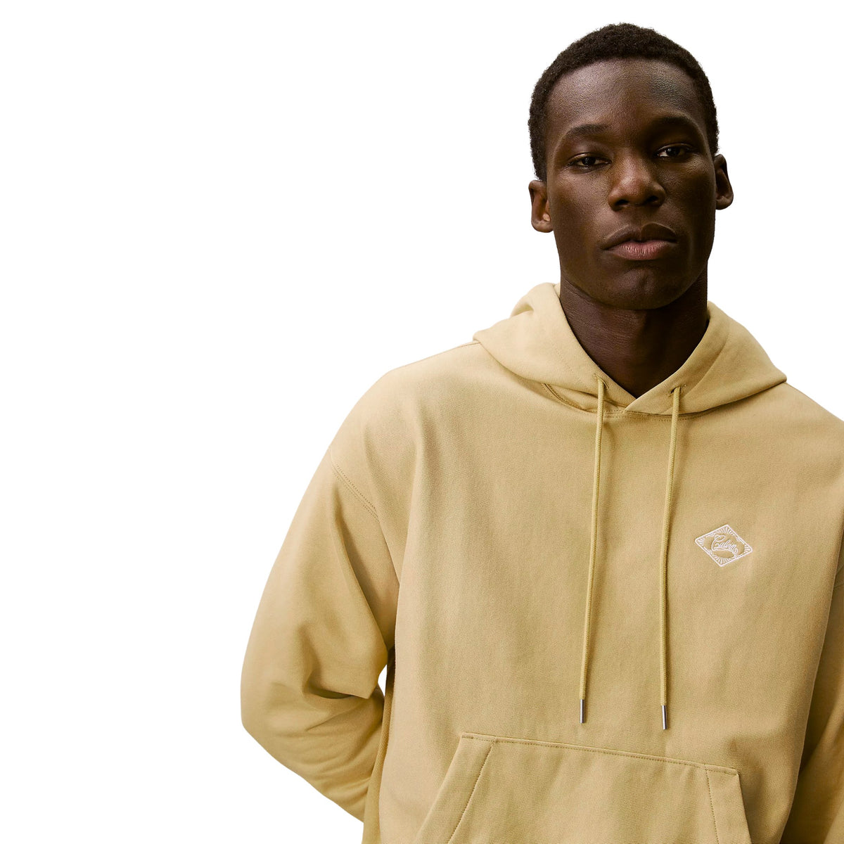 Calvin Klein Mens Premium Fleece Matchbox Hoodie In Mustard