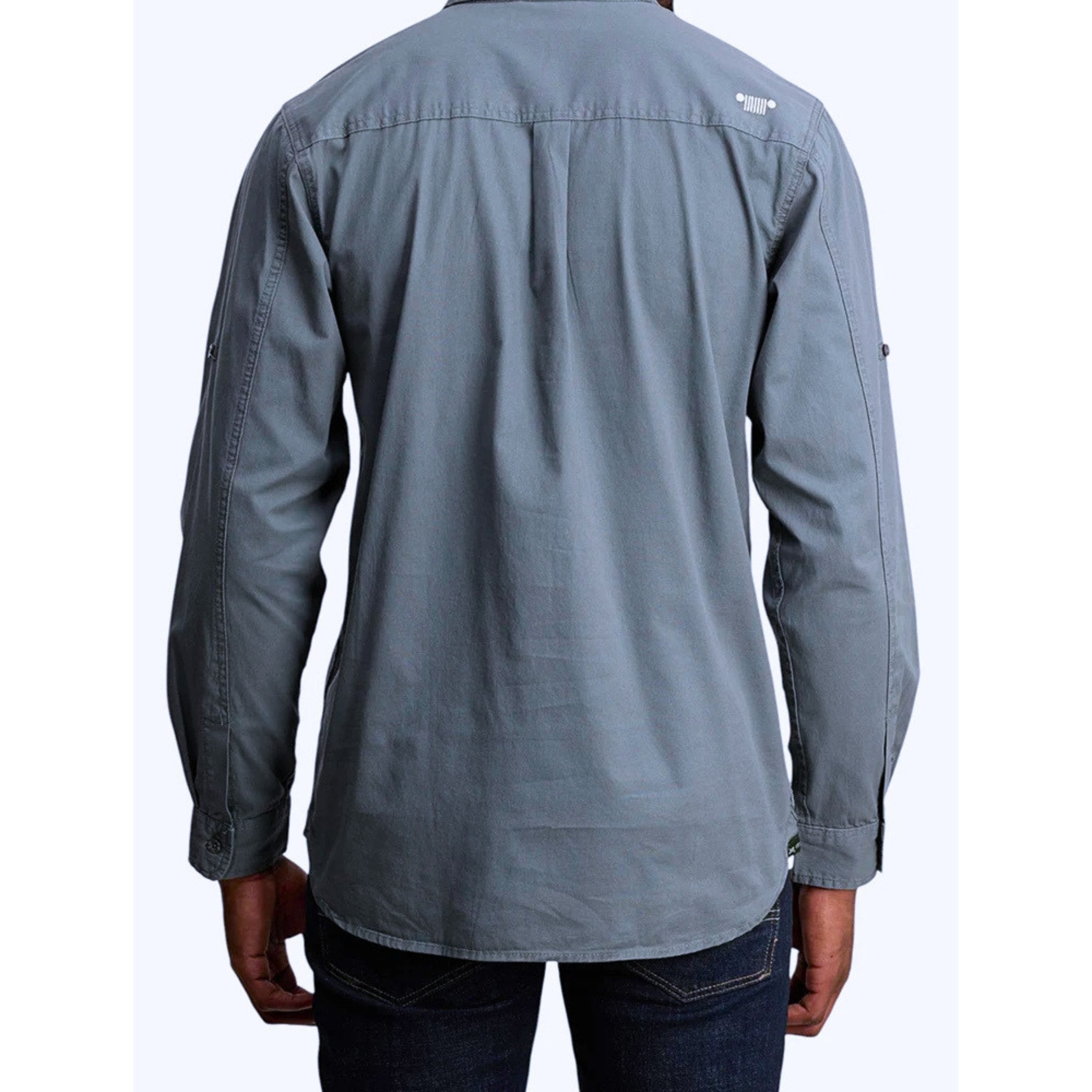 Jeep Mens Willys Long Sleeve Work Shirt In Blue
