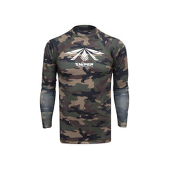 Sniper Mens L/S Rash Vest Wmrv Woodlands