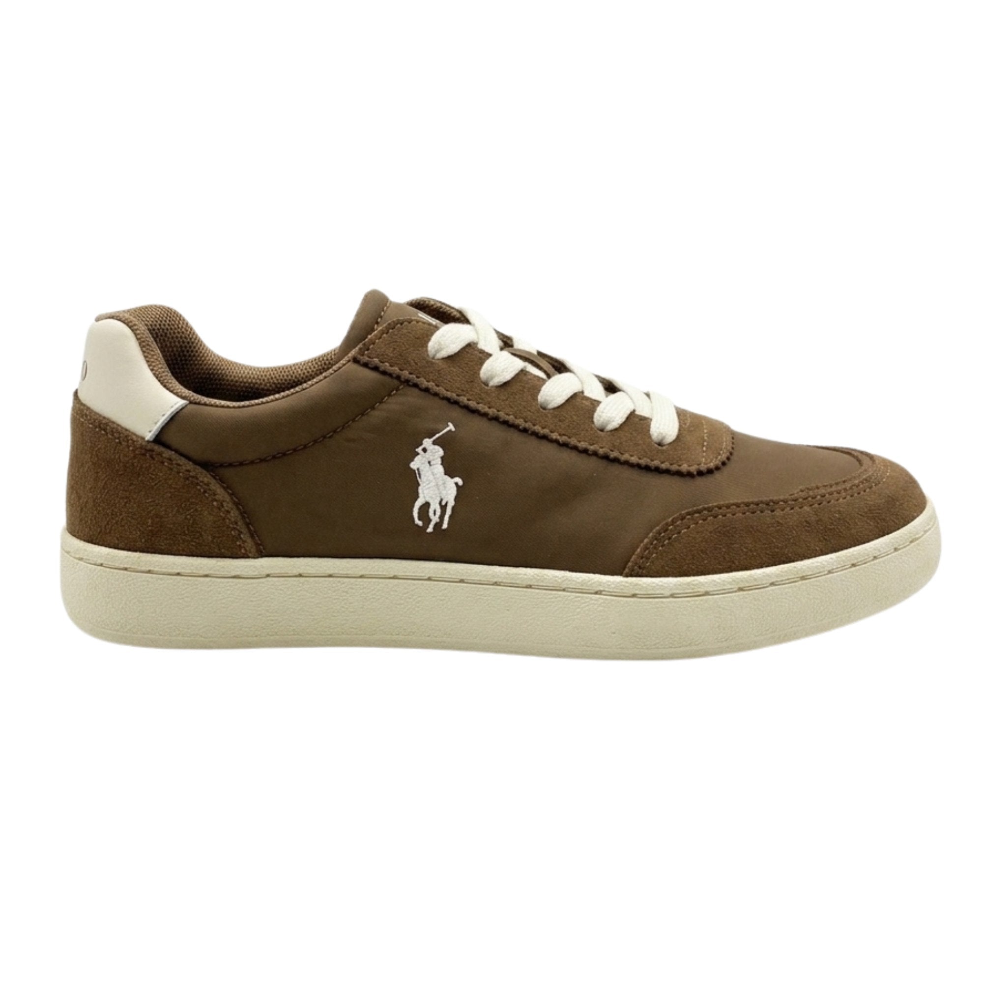 Polo Mens Basic Embroided Sneakers In Brown