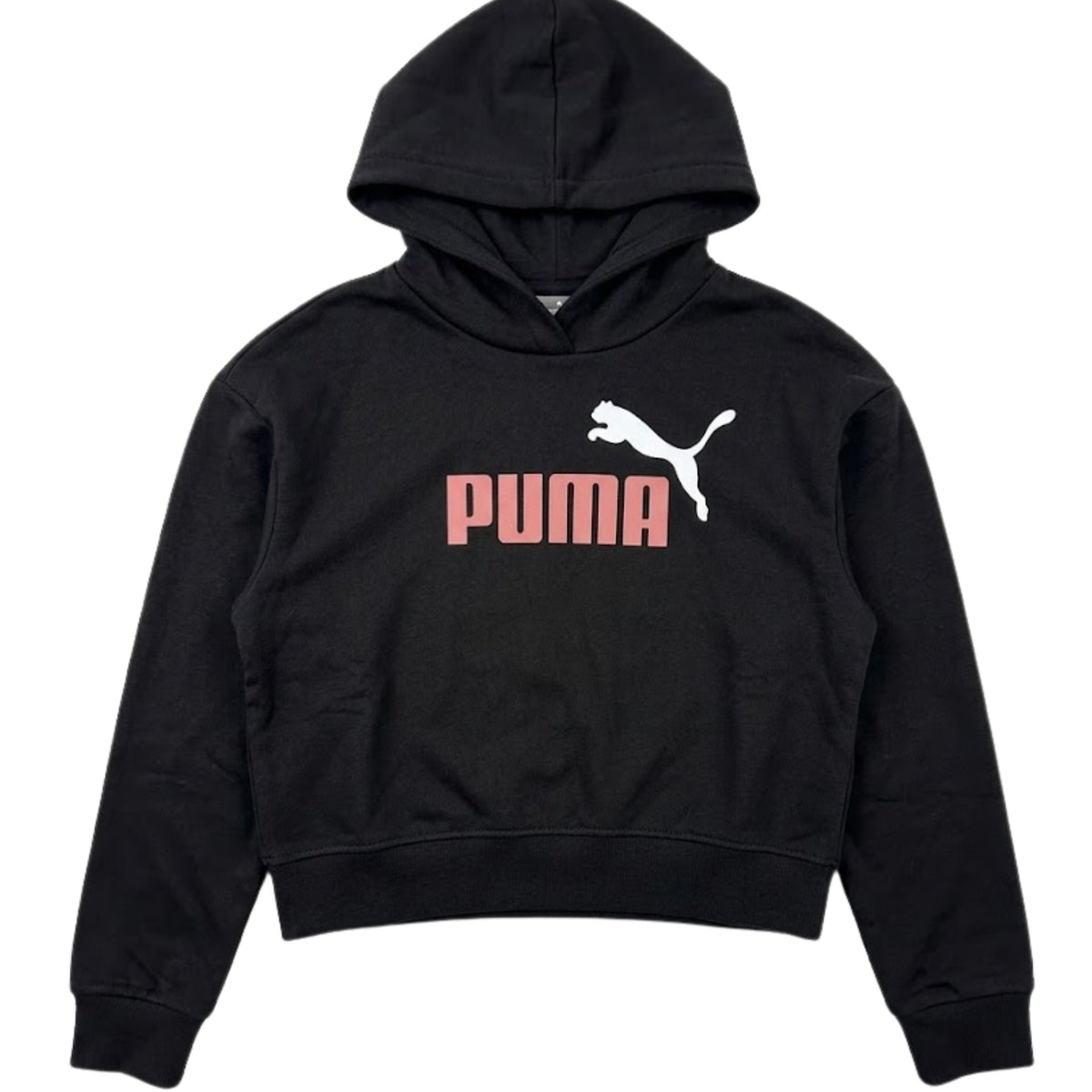 Puma Girls Essentials 2 Colour No.1 Short Length Hoddie In Black