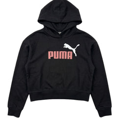 Puma Girls Essentials 2 Colour No.1 Short Length Hoddie In Black