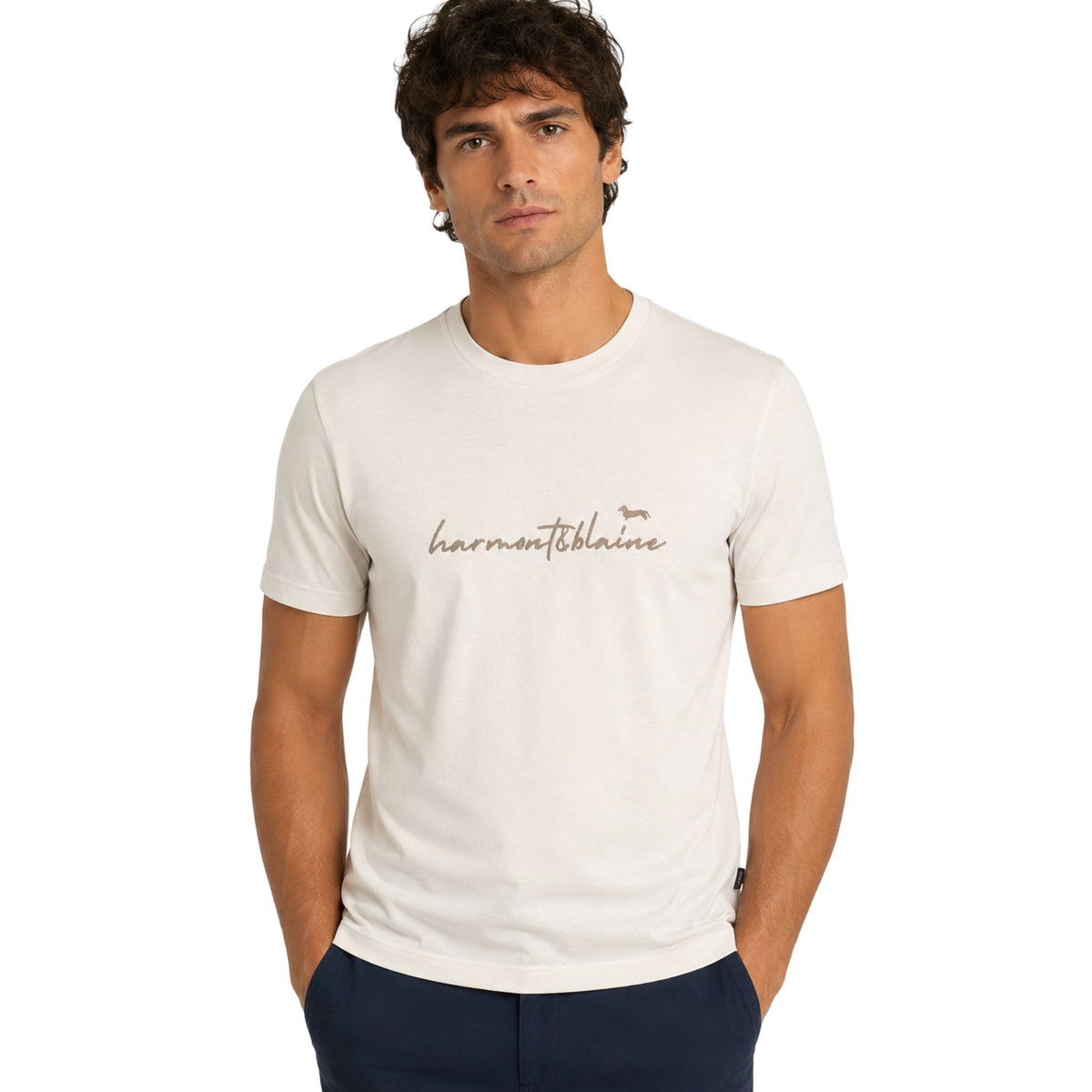 Harmont & Blaine Mens T-Shirt In Beige