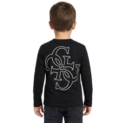 Guess Boys Long Sleeve T-Shirt Minime In Black