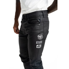 Replay Mens 13A Waxed Jeans In Black