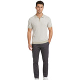 Guess Mens Short Sleeve Isaac Texture Polo Shirt In Stone