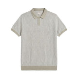 Guess Mens Short Sleeve Isaac Texture Polo Shirt In Stone