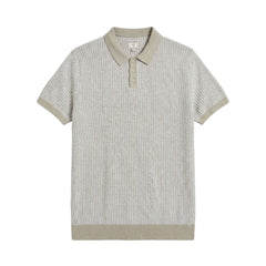 Guess Mens Short Sleeve Isaac Texture Polo Shirt In Stone