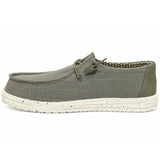 Hey Dude Womens Wendy Chambray Grid Shoes In Dark Olive