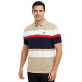 Polo Mens Stripe Golfer In Stone