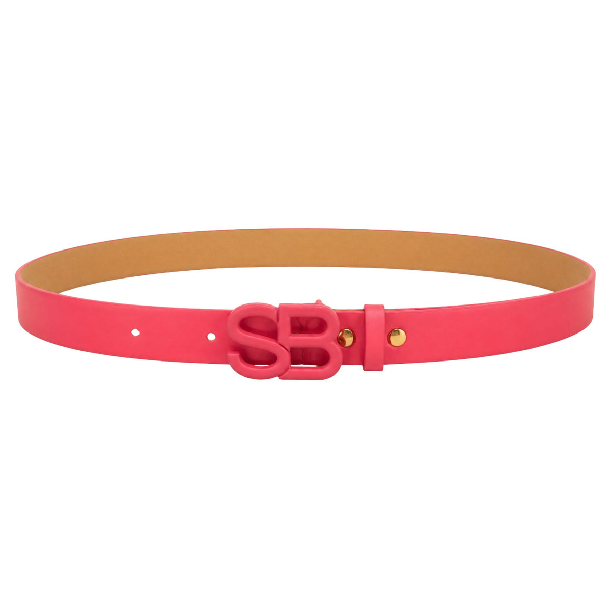 Sissyboy Womens Colour Belt With SB Buckle In Pink