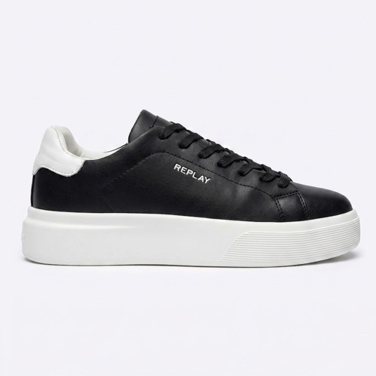 Replay Mens Notting Soft Sneakers In Black And White