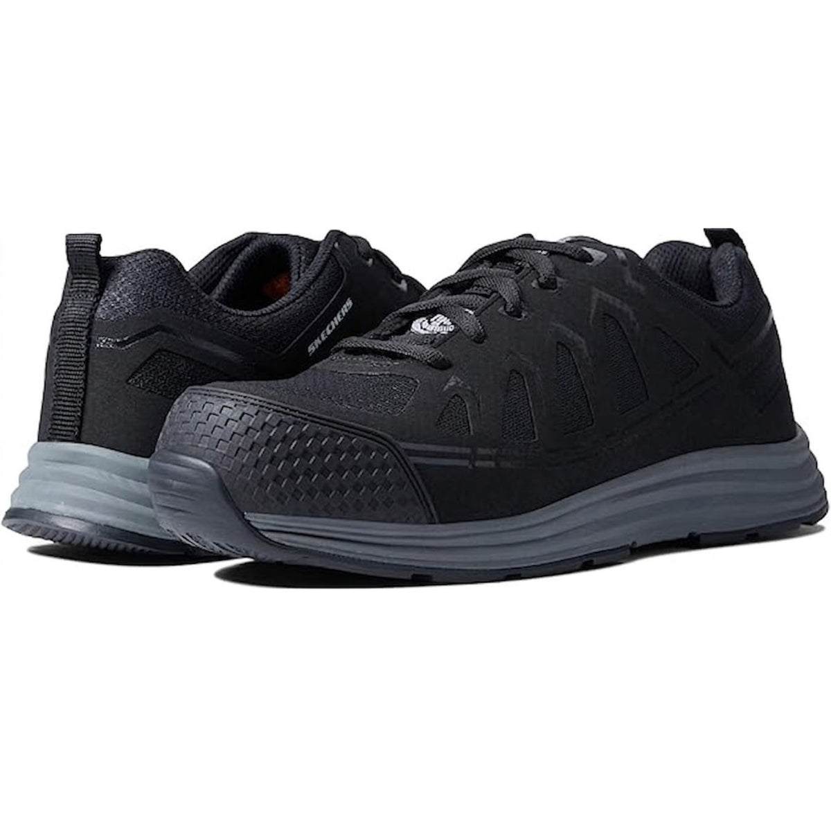 Skechers Mens Work Malad 2 Composite Toe Shoes In Black