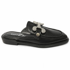 Sissy Boy Womens  Mule Loafer With Diamante Trim In Black