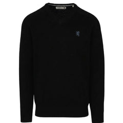 Pringle Mens Henry V Neck Lambswool Sweater In Black