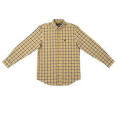 Polo Mens Gingham Check Shirt In Mustard