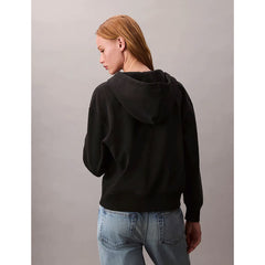 Calvin Klein Ladies Archive French Terry Hoodie In Black