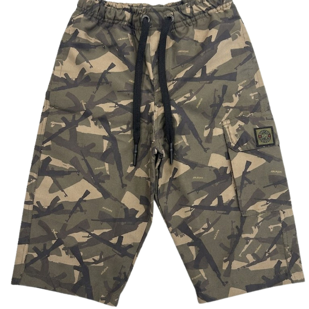 Sniper Boys Fay3S Youth 3/4 Swim Jungle Shorts In Army Green