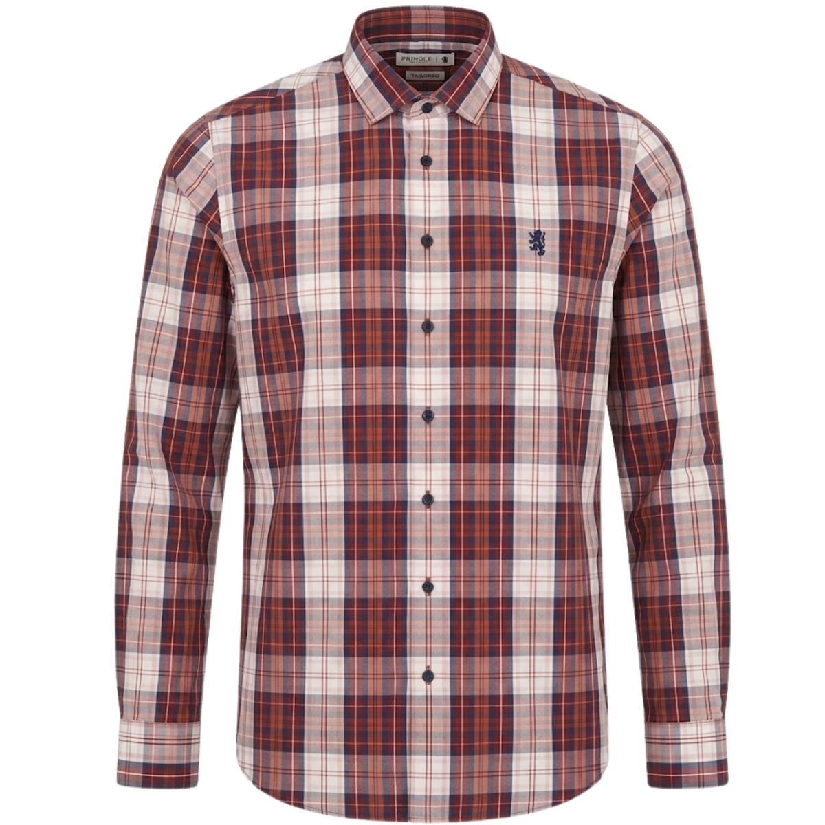 Pringle Mens Long Sleeve Tailored Mens Shirts In Red