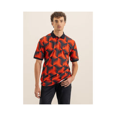 Polo Mens Geo Printed Ss Golfer Red