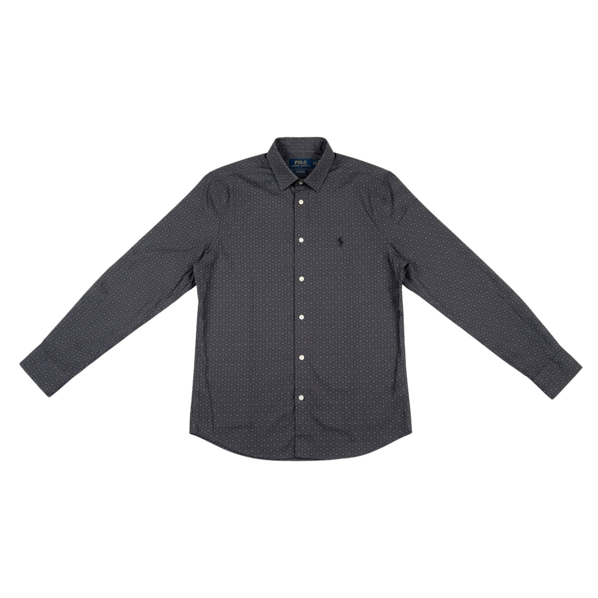 Polo Mens Geometric Pattern Shirt In Black