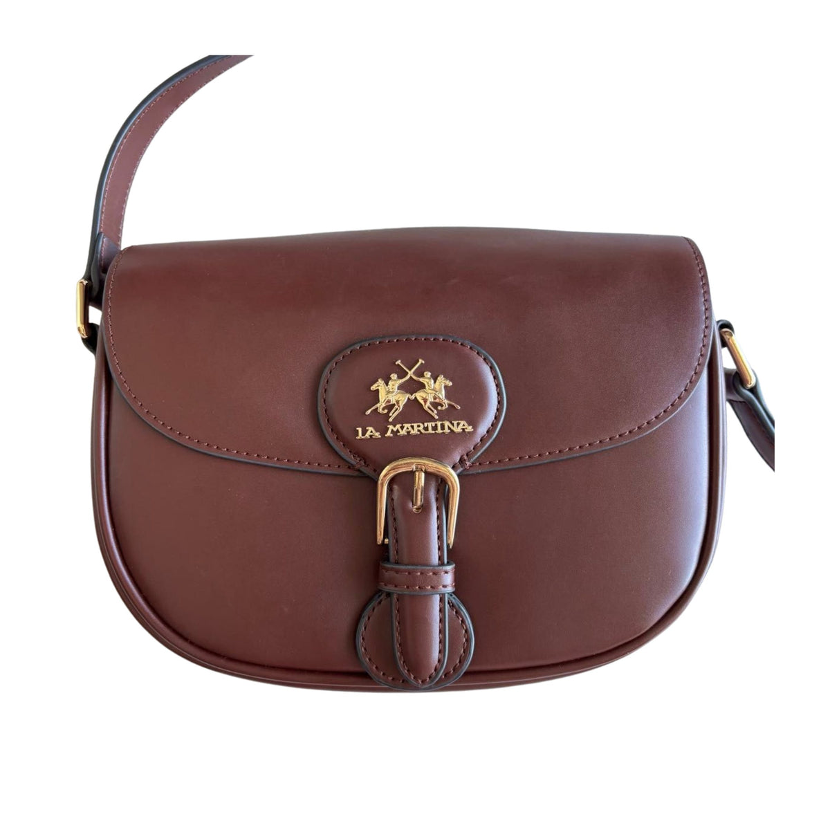 La Martina Heritage Crossbody Bag In Burgundy