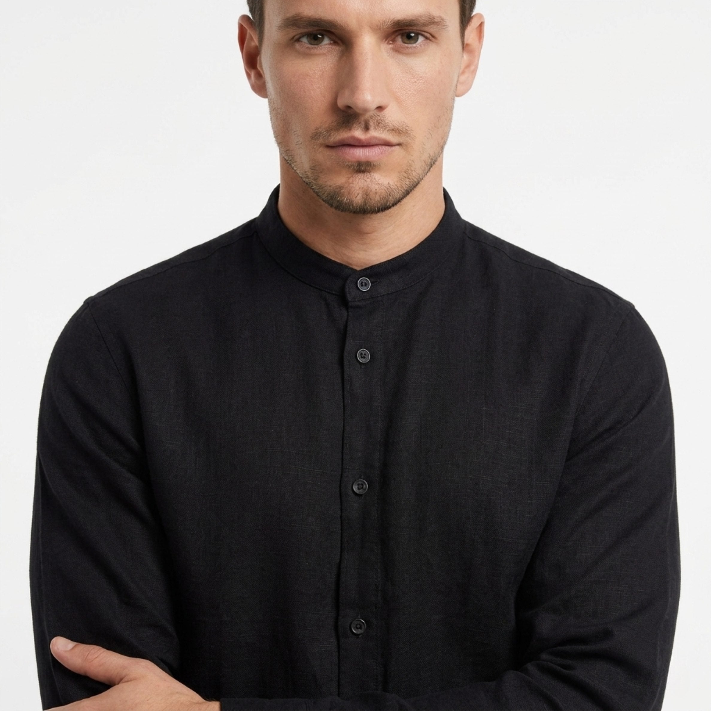 Antioch Mens Hugo Round Neck Shirt In Black