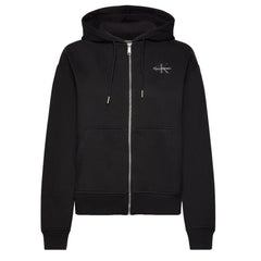Calvin Klein Womens Monologo French Terry Hoodie In Black