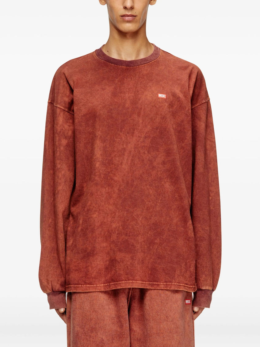 Diesel Mens T-Boxt-Ls Relaxed T-Shirt In Brick