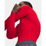 Under Armour Mens Heat Gear Compression Long Sleeves T-Shirt In Red