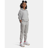 Under Armour Girls Youth Rival Fleece Jogger In Grey