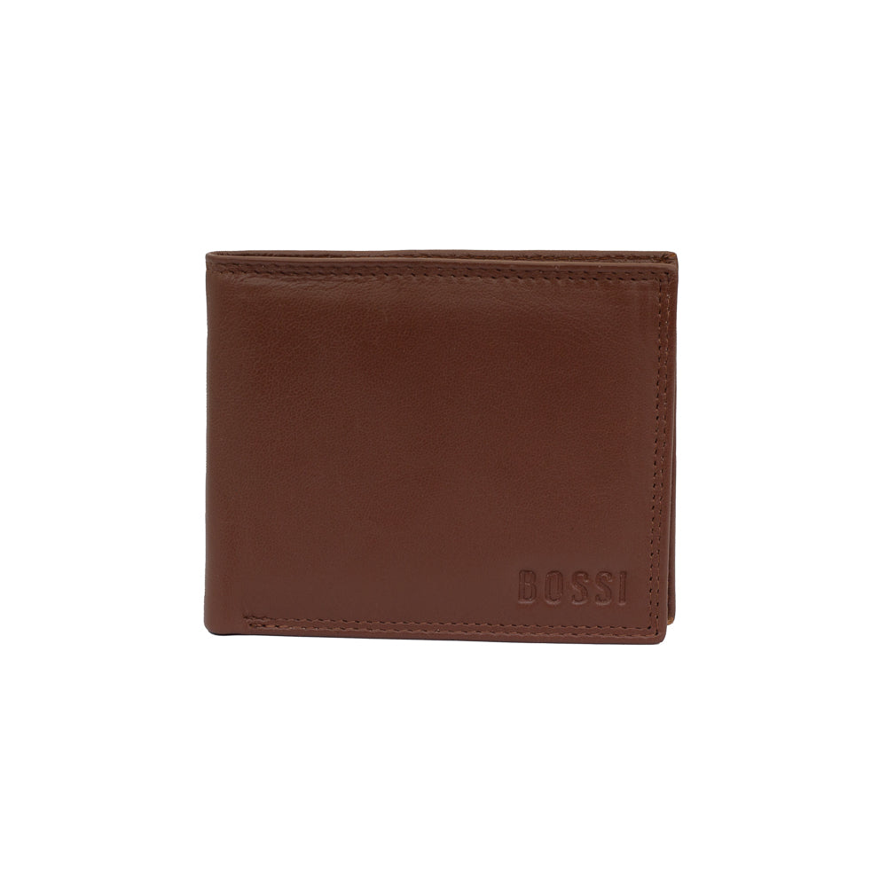 Bossi Mens Value Leather Billfold Wallet With Tab In Brown