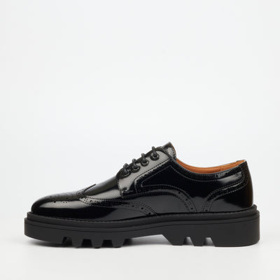 Mazerata Mens Vinchey 67 Faux Patent Shoes In Black