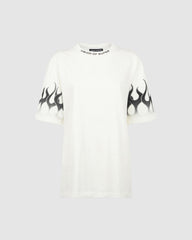 Vision Of Super Vs00805 T-Shirt With Black Racing Flames White