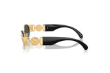 Versace Oval Sunglasses In Black & Gold