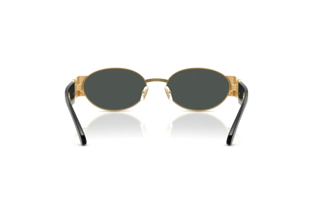 Versace Oval Sunglasses In Black & Gold