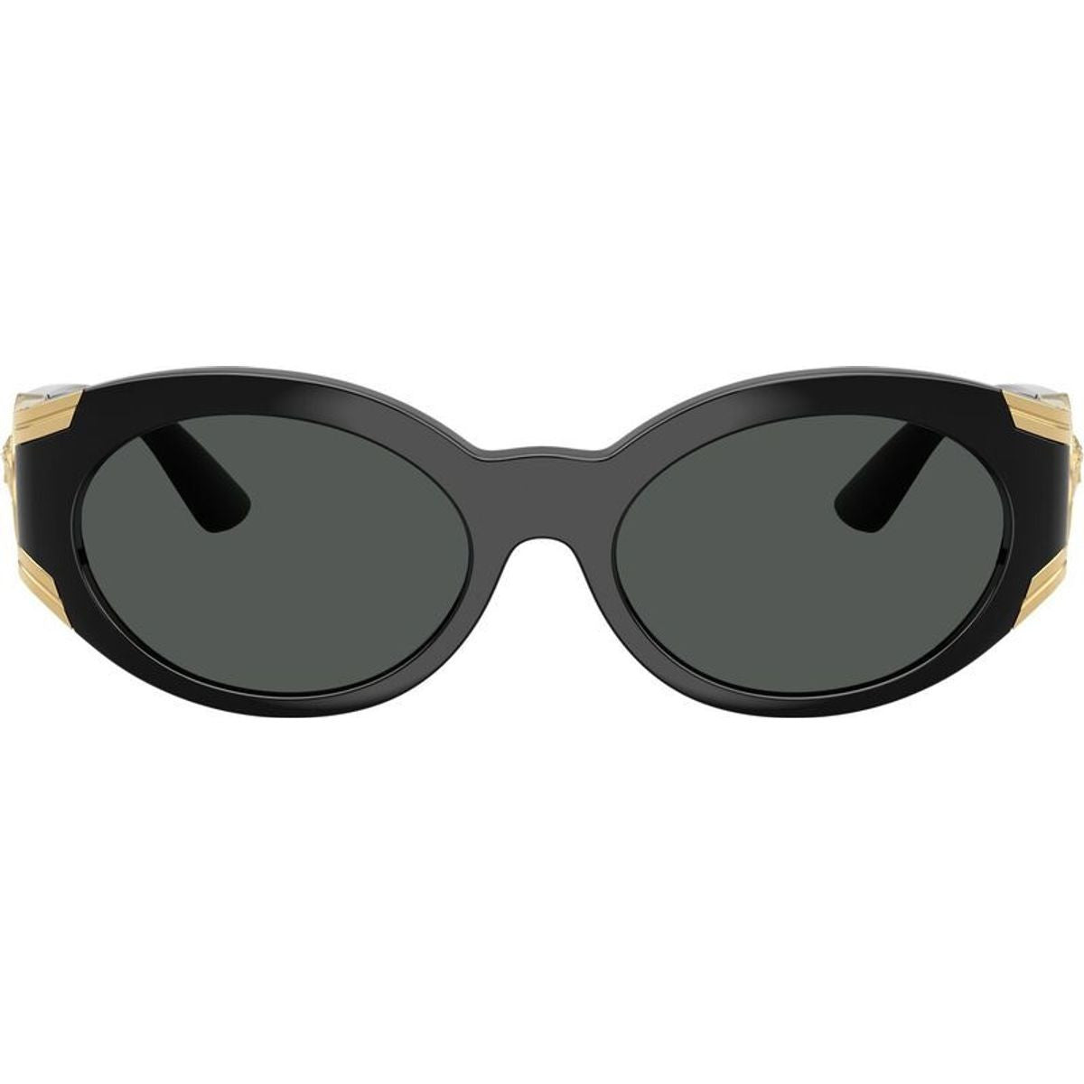 Versace Womens Medusa Oval Sunglasses In Black and Gold