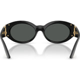 Versace Womens Medusa Oval Sunglasses In Black and Gold
