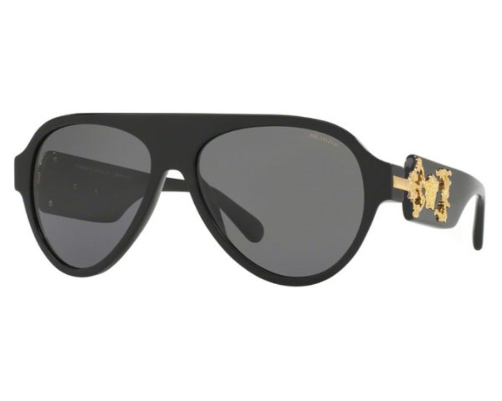 Versace Sand Aviator Sunglasses For Unisex In Matte Black