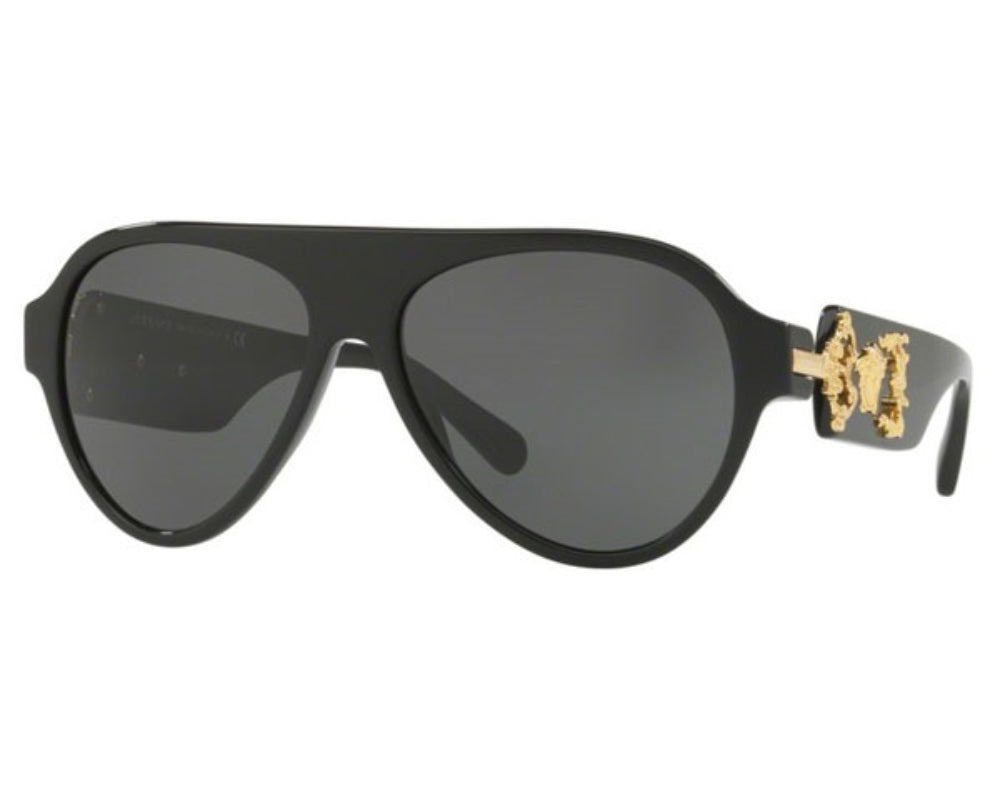 Versace Sand Aviator Sunglasses For Unisex In Matte Black