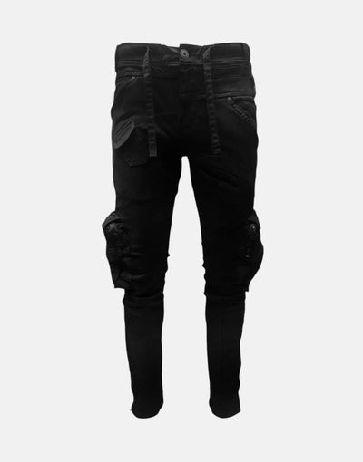 Vialli Mens Black Joey Cargo