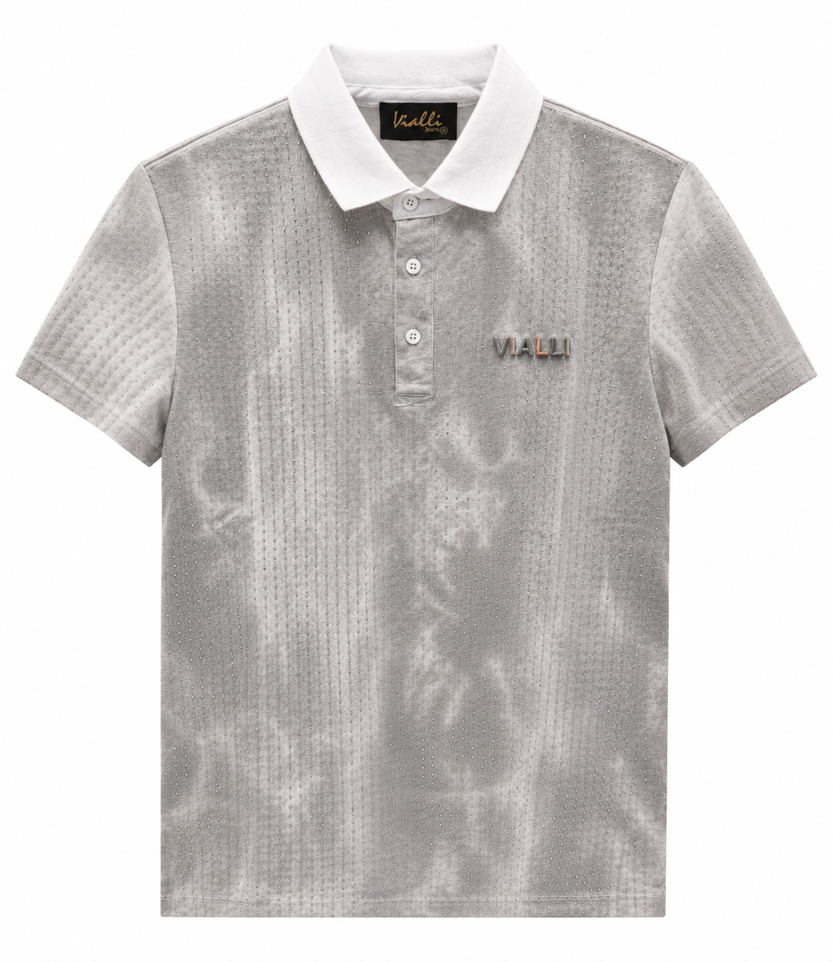 Vialli Naqba Short Sleeve Golfer In Grey