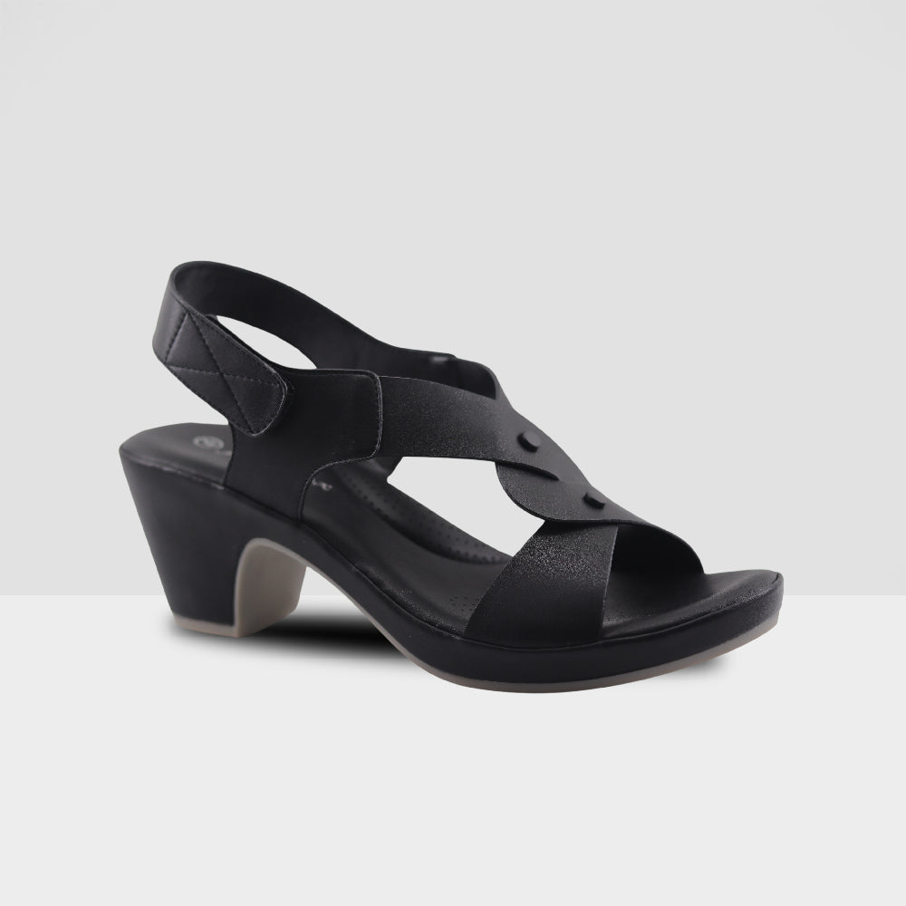 Foot Flex Ladies Heels Sandals In Black
