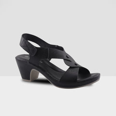 Foot Flex Ladies Heels Sandals In Black