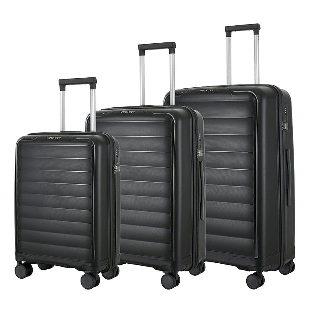 Cellini Voyager Flow 3 Piece Luggage Set In Black