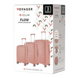 Cellini Voyager Flow 3 Piece Luggage Set In Pink