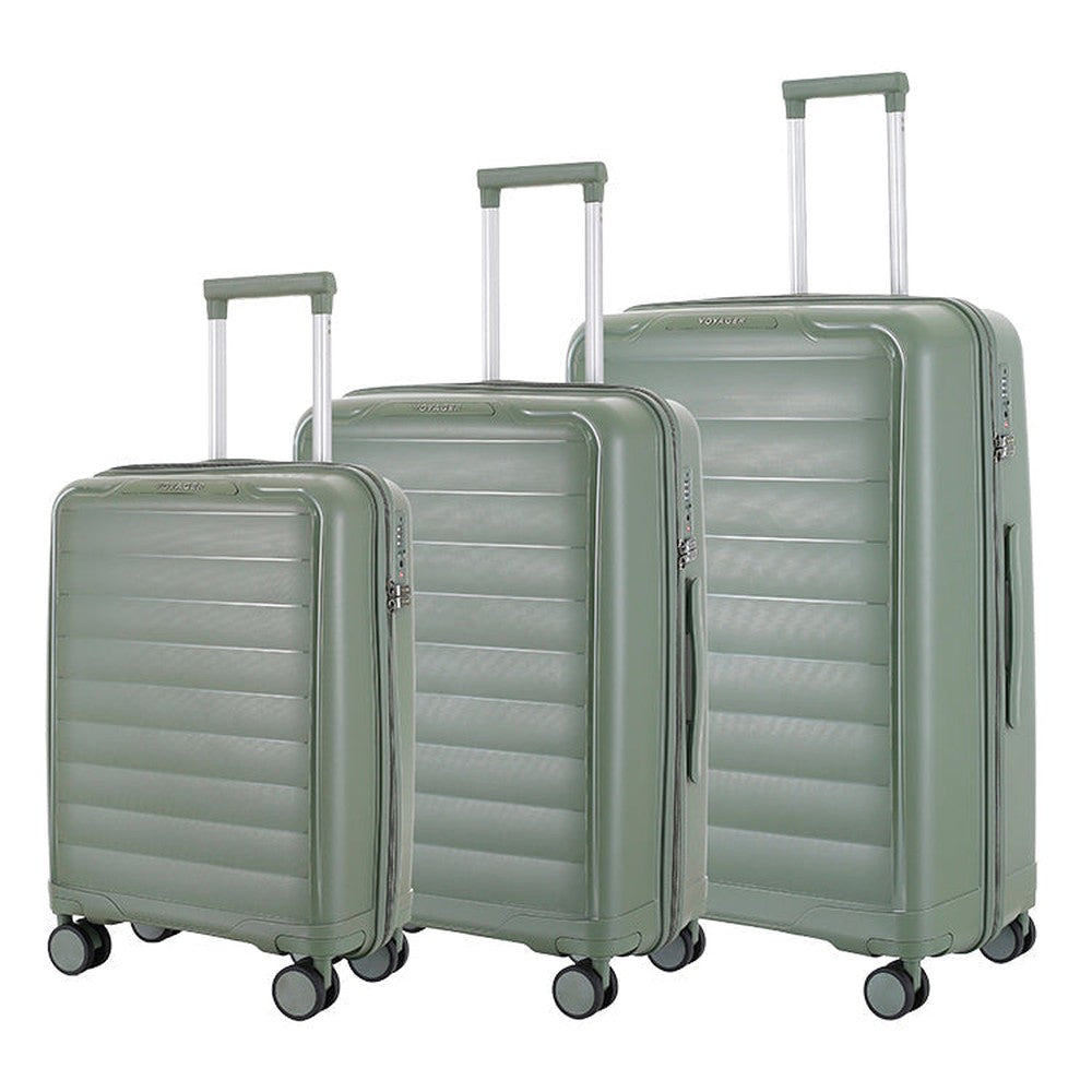 Cellini Voyager Flow 3 Piece Luggage Set In Green